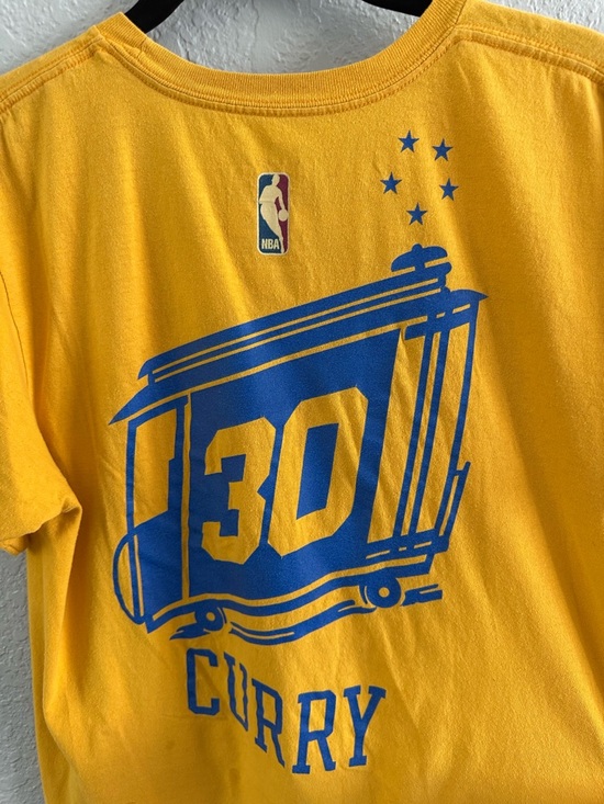 Adidas Golden State Warriors Curry 30 The City T Shirt Mens Medium Yellow NBA - Picture 6 of 9